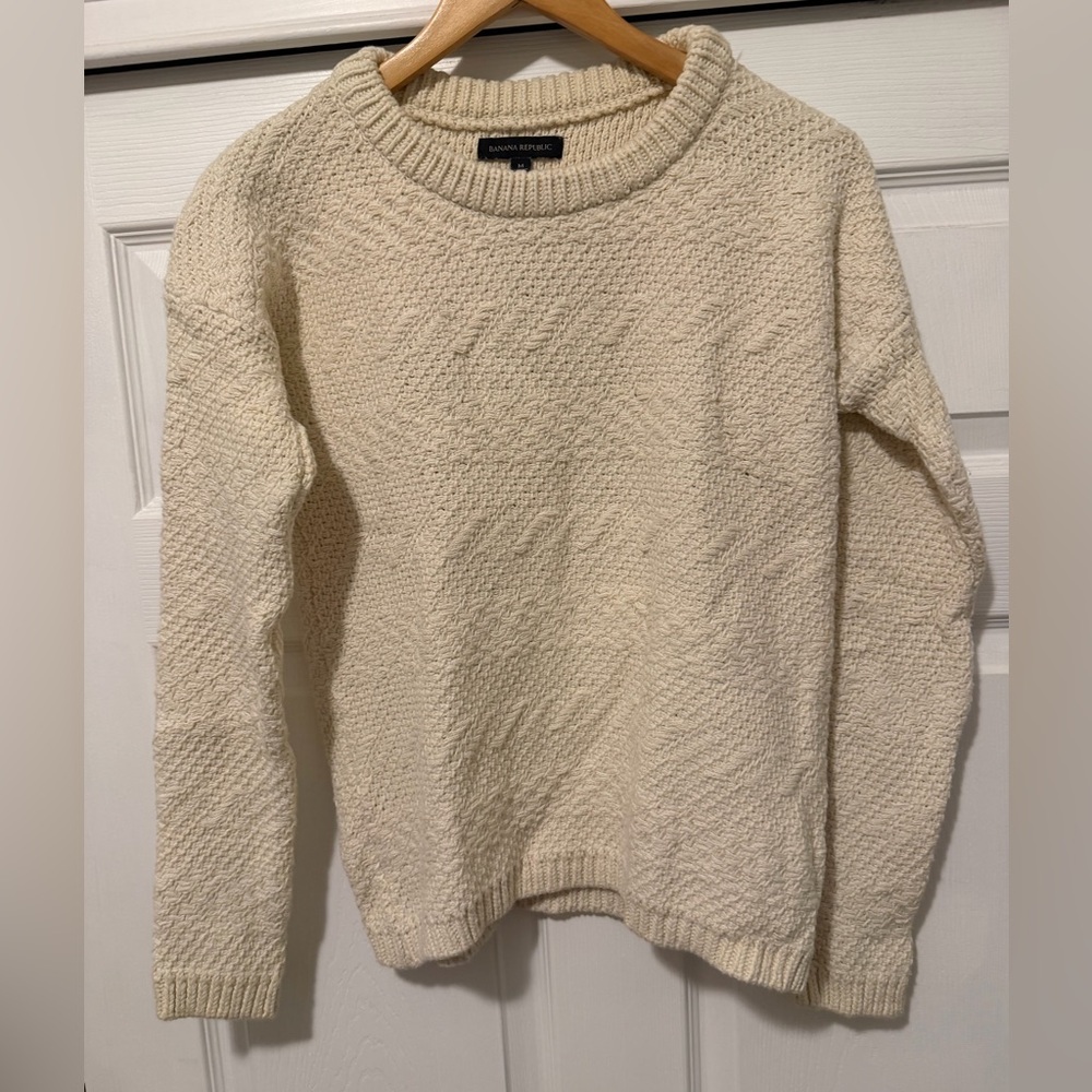 Banana Republic Textured Cream Sweater